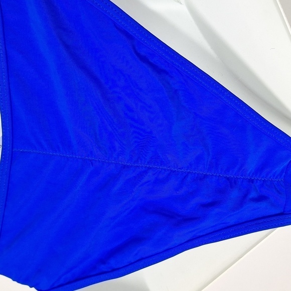 Suvimuga Bikini Set Swim Triagle Top Side Tie Bottoms Royal Blue Small NWT - Picture 7 of 8